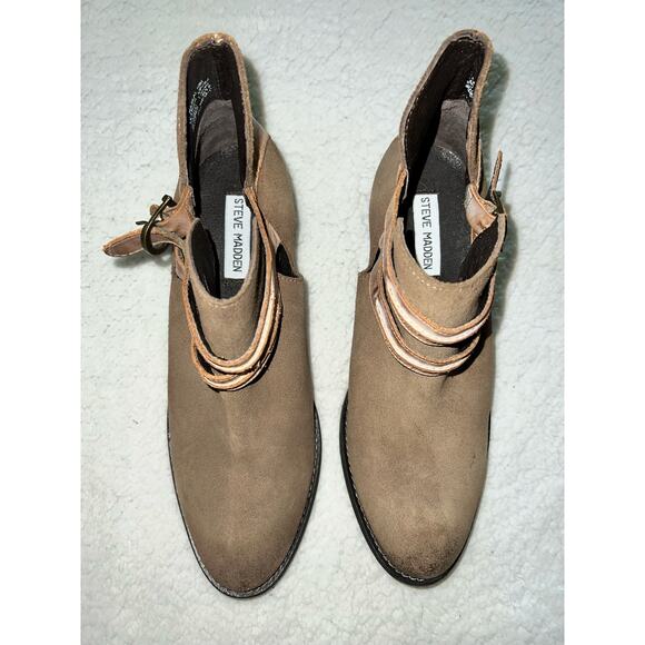 Steve Madden Raskal Suede women's bootie boots buckle -  size 10 - E8 - Picture 8 of 8